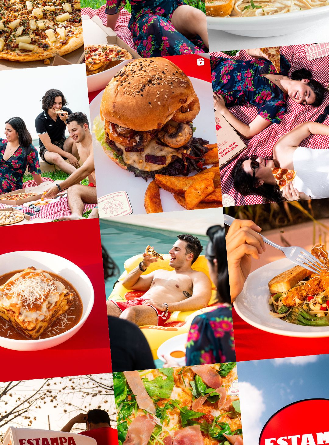 Contenido para redes de Estampa: pizzas, pasta y momentos con amigos